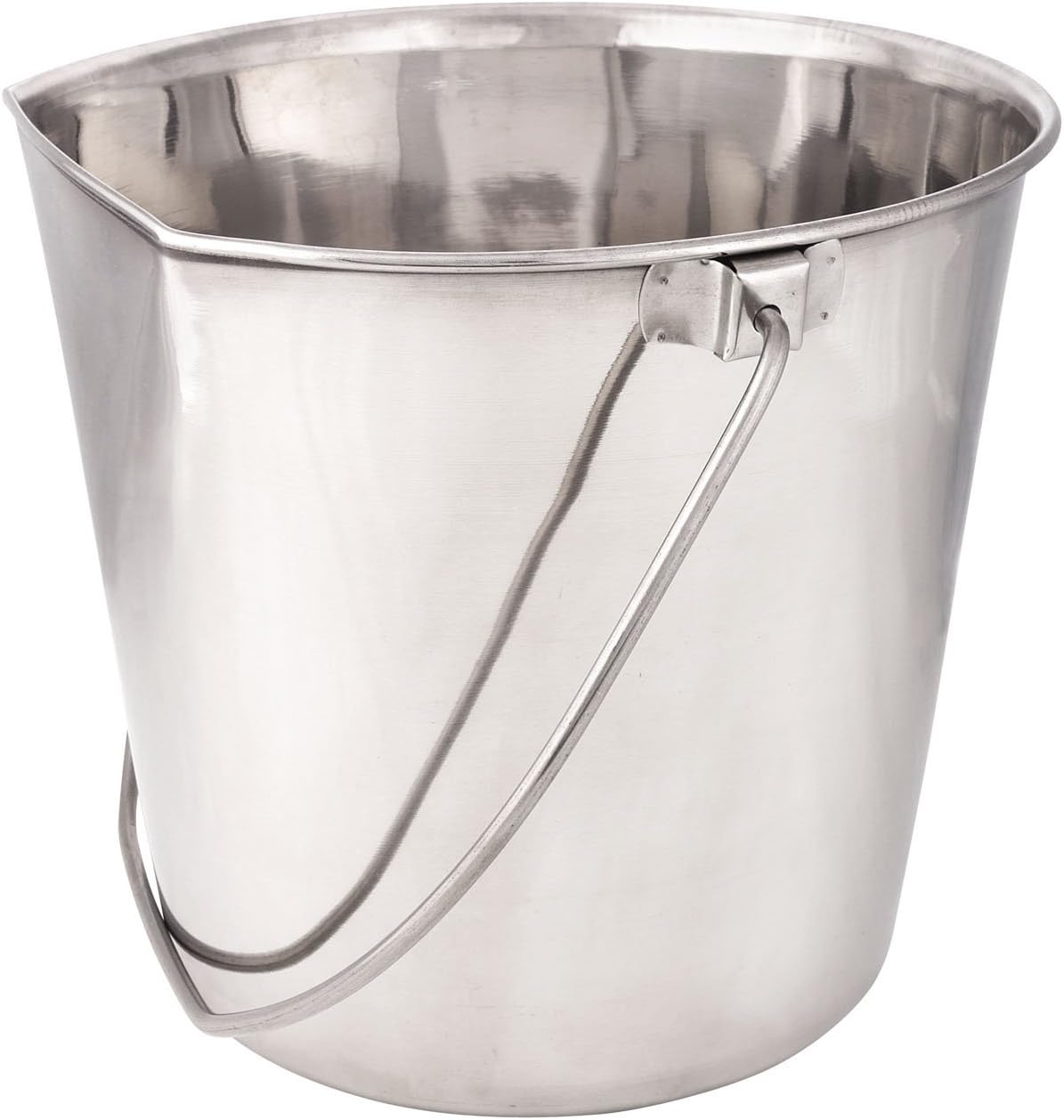ProSelect Stainless Steel Flat Sided Pails — Durable Pails for Fences, Cages, Crates, or Kennels - 8", 4-Quart
