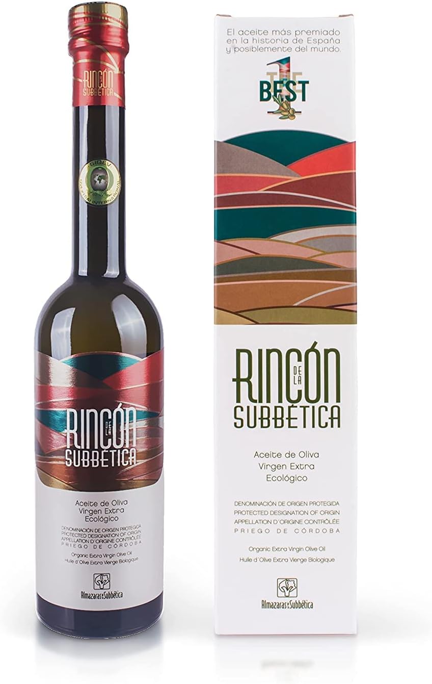 Rincon De La Subbetica- Award Winning, Organic Cold Pressed EVOO Extra Virgin Olive Oil, 16.9-Ounce Glass Bottle