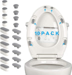 Hibbent 10 Pieces Toilet Seat Bumpers, Universal Buffer Toilet Lid Rubber Bumpers Each One with 2 Thickness TPE Pads(2 Heights) Strong Adhesive Bidet Bumpers Used for Home, Hotel, Hospital