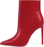 Elisabet Tang Women Heeled Ankle Booties,Sexy Pointed Toe 4 inch Stiletto High Heel Fashion Ankle & Booties with Side Zipper High Heel Boots Dress Evening Party Boots Shoes