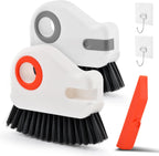 2Pcs Window Track Cleaner with Hard Bristle Brush & Scraper, 2-in-1 Groove Cleaning Tool for Sliding Door Tracks, Window Sills, and Seal Crevices