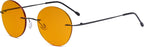 Eyekepper Frameless Blue Light Blocking Glasses with Orange Tinted Lens for Sleeping - Round Rimless Computer Reading Glasses Men Women Black +1.00