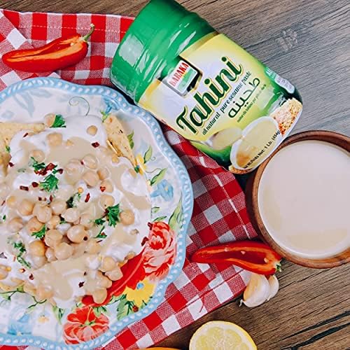 Baraka Unsalted Tahini Sesame Paste 100% All Natural, No Preservatives, No Salt Added | Perfect for Hummus, Middle Eastern Dips, Creamy Sauces, Mediterranean Yogurt Dressings | 16 oz (Pack of 1)