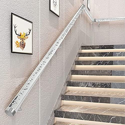 Modern Acrylic Handrail for Stairs - Wall-Mounted Crystal Shape Railing, Non-Slip Clear Bubble Grab Bar for Dance Studios and Villas