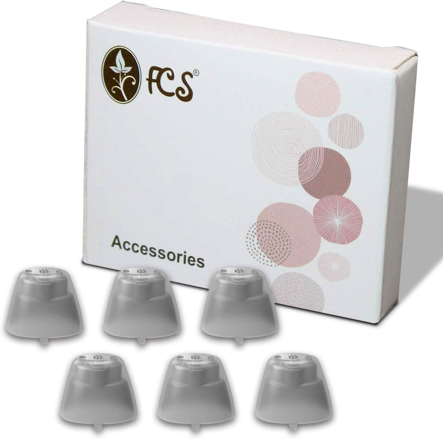 FCS Pack of 6 Click Sleeve for Siemens Signia Lotus Prompt Click- CIC (Vented-Medium)