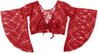Tribal Belly Dance Lace Butterfly Sleeve Wrap Top, Top for Christmas