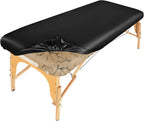 PU Leather Massage Table Cover Waterproof Massage Table Cover Protector Elastic, Odorless & Anti-Wrinkle Wipeable Massage Bed Cover Fitted for 6FT Massage Bed/Spa Bed/Lash Bed (Black, 1Pcs)