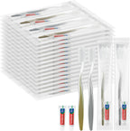 Disposable Toothbrushes with Toothpaste, Gold and Silver Toothbrush Disposable Bulk, Individually Packaged, Suitable for Hotels, Homes, Camping, and Travel (100-PACK)