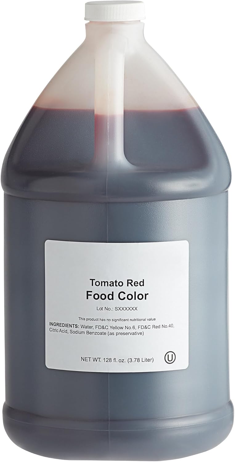 Shank's Red Food Coloring - 1 Gallon Jug of Vibrant Red Liquid Dye for Bulk Food Coloring Needs, Perfect for Baking and Cooking Recipes