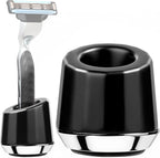 ERAVOR Men's Shaving Razor Stand, Zinc Alloy, Safety Razor Holder Base, Opening Dia 0.75" (1.9cm), Razor Holder for Men (Black)