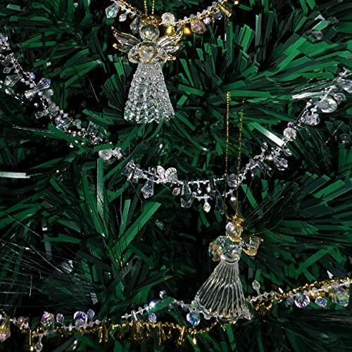 4E's Novelty Glass Angel Ornaments for Christmas Tree (Set of 12) - 2.5" Mini in 6 Unique Design, Crystal Spun Glass Angel Ornaments for Christmas Tree,