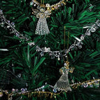4E's Novelty Glass Angel Ornaments for Christmas Tree (Set of 12) - 2.5" Mini in 6 Unique Design, Crystal Spun Glass Angel Ornaments for Christmas Tree,