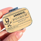 1pc Square Pill Box, Mini 2 Compartment Medicine Pill Organizer, Household Portable Medicine Storage Box, Vitamins Fish Oil for Pockets Purses Travel Unique Gift (Arseic Potion)