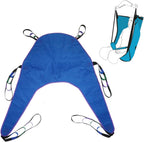 Toileting Hoist Sling,Patient Lift Toileting Sling for Hoist Divided Leg Sling Hoist for Lifting Elderly,Reusable Heavy Duty Transfer Sling for Disabled Elderly Bedridden Patients Blue,XXL