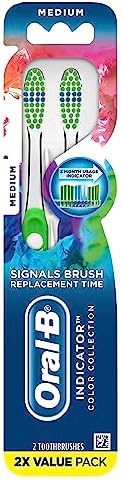 Oral-B Indicator Color Collection Toothbrushes, Medium, 2 Count (Pack of 2)