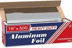 Premium Standard Aluminum Foil Roll – Commercial Grade Silver Foil Wrap for Food Service, Restaurants, Catering, Baking & Home Kitchens (1 Roll) (18" x 500 Feet)