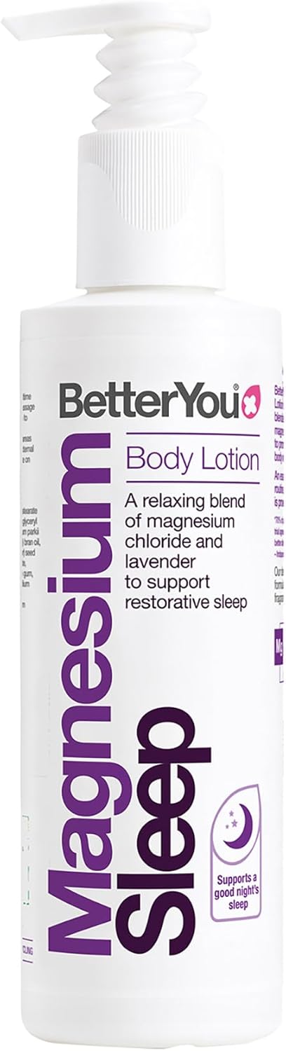 BetterYou Magnesium Sleep Body Lotion - Relaxing Body Lotion - Magnesium Body Cream with Lavender and Chamomile Blend - Sore Muscle Relief - 6.08 oz