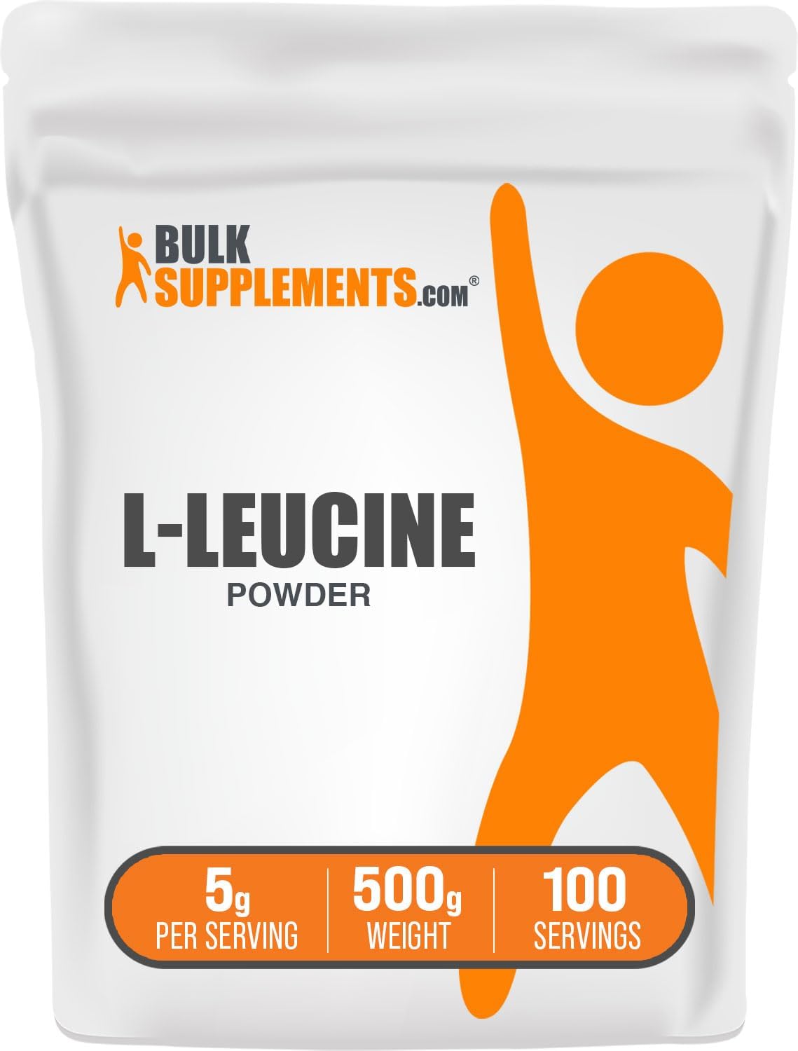 BulkSupplements.com L-Leucine Powder - Leucine Supplements, BCAA Supplements - Amino Acid Powder, Unflavored, 5g per Serving, 500g (1.1 lbs) (Pack of 1)