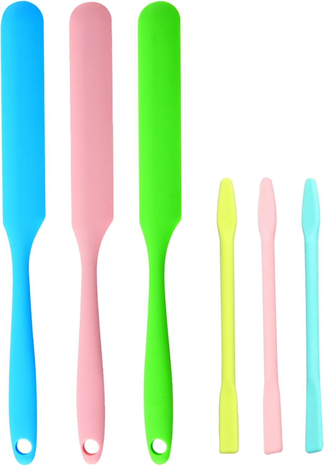 6PCS Non-Stick Wax Spatulas Set, Silicone Spatula Hair Removal Sticks Applicator Reusable Hard Wax Scraper,Eyebrow Wax Sticks For Home Salon Body Use (6PCS)