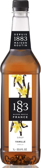 1883 Maison Routin Syrup for Drinks, Made In France (33.8 Fl Oz, Vanilla Plastic)