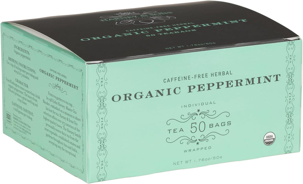 Harney & Sons Organic Peppermint Tea 1.76oz/50g (50 Tea Bags)