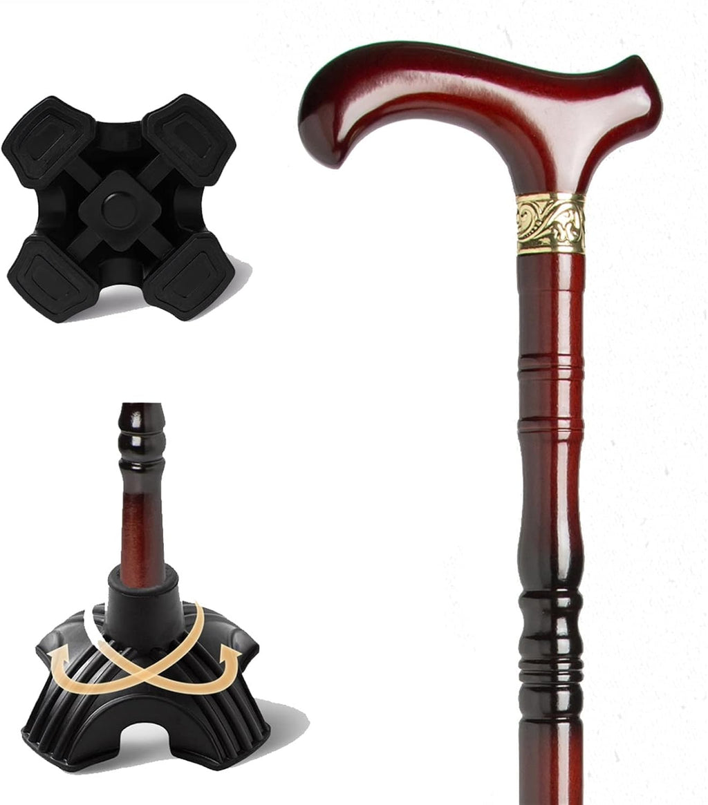 Natural Wood Walking Stick，Wood Cane，Wooden Walking Cane，Handcrafted Wooden Cane for Men or Women，w/Additional Anti-Slip Rubber Tip (Size : 85cm/33in)