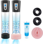 Men's Growth Pump with Strong Suction Vacuum Pump with ED Screen Powerful Electric Vacuum Pump Inch Adjustable Men's Underwear Set Training Tools to Be a Bigger Men KREVJGK10(Battery)