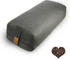 Organic Buckwheat Bolster (24X10.5X5.5 in) Supportive Rectangular Meditation Pillow 100% Cotton Cover Yoga Pillow