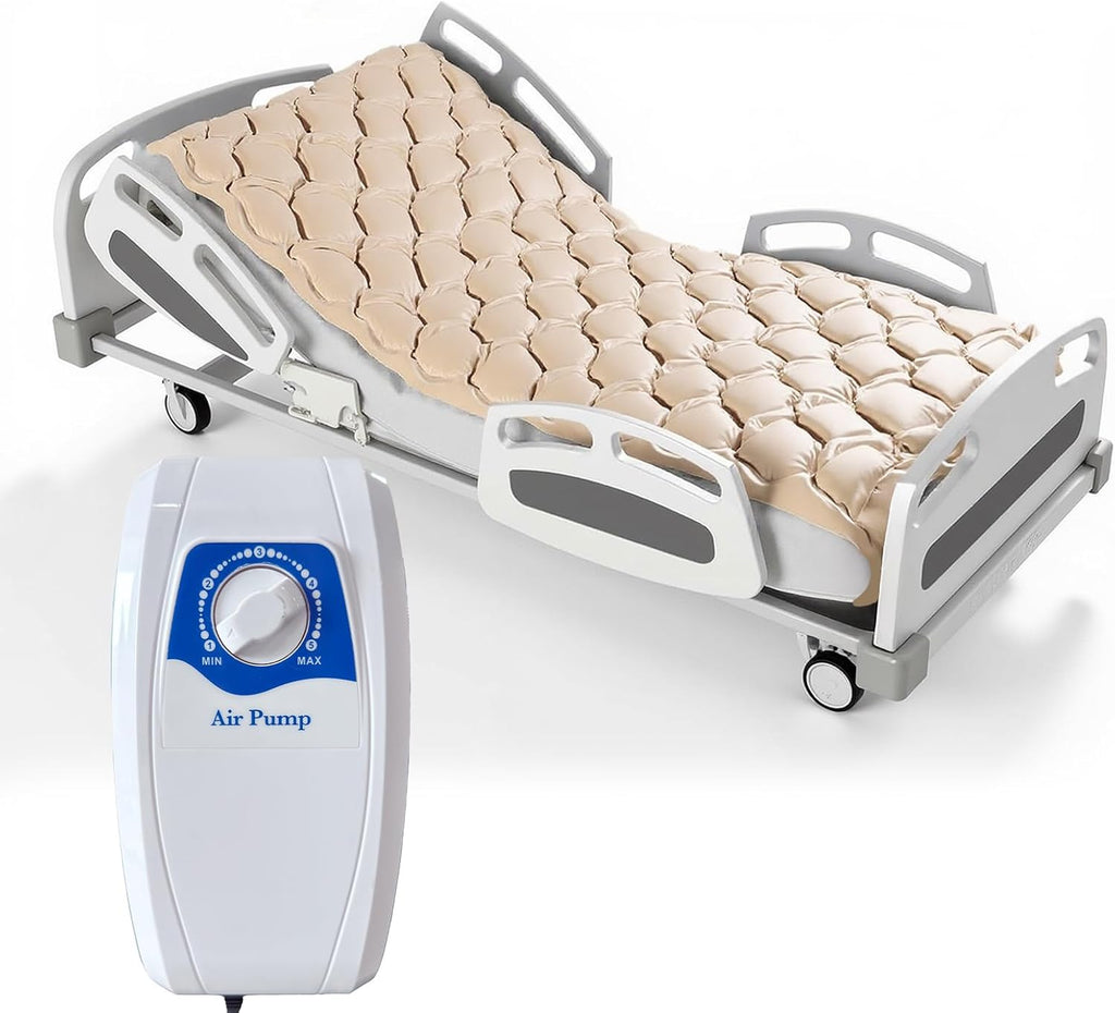 Alternating Air Pressure Mattress with Electric Pump, Beds Bubble Pad Cushion for Bed Sore Prevention and Pressure Ulcer Relief, Hospital & Home Use Medical Bed Mattress Topper