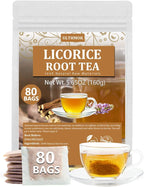 Premium 80 Licorice Root Tea Bags, Made with 100% High Sweetness Wild Licorice Root, No Additives & Caffeine Free.