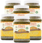 Pride Of India - PACK of 6 - Indian Whole Green Mung Gram - Protein & Fiber Rich Mung Bean Whole, 3 Pound Jar