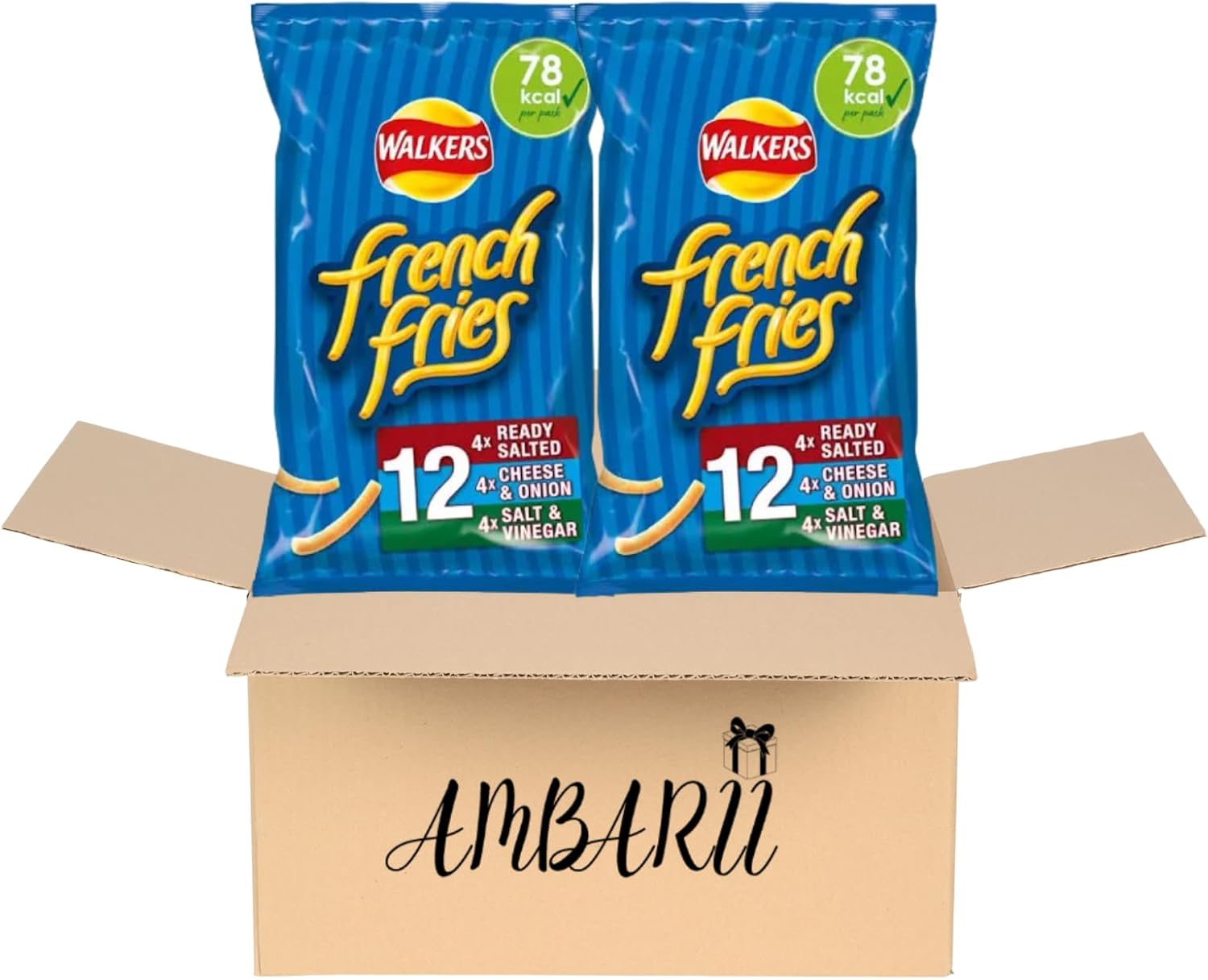 AMBARII Walkers French Fries Variety Crisps, Assorted Flavors, Pack of 12 x 2