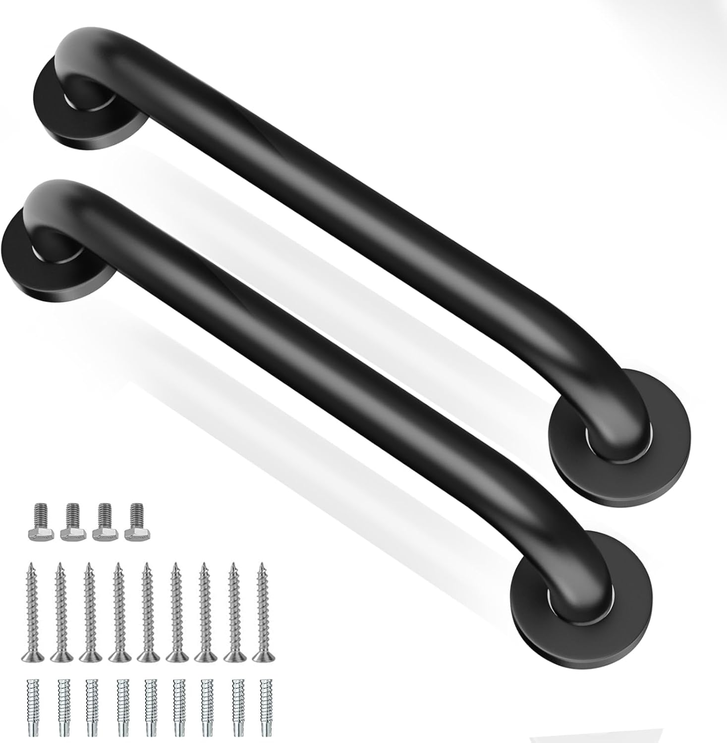 Shower Grab Bars, 2 Pack 16 Inch Heavy Duty Non-Slip Bathroom Grab Bars, 1.25" Diameter Bathroom Safety Handle for Elderly, Handicap Assist Grab Bar for Bathtub/Shower/Toilet