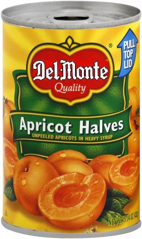 Unpeeled Apricot Halves in Heavy Syrup 15.25 oz cans (Pack of 6)