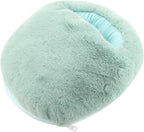 Aramox Electric Foot Warmer Cushion Plush Fabric Heating Pad,5V Voltage Portable Foot Heating Device for Home Office Use with Removable Cover Temperature Control (Light Blue)