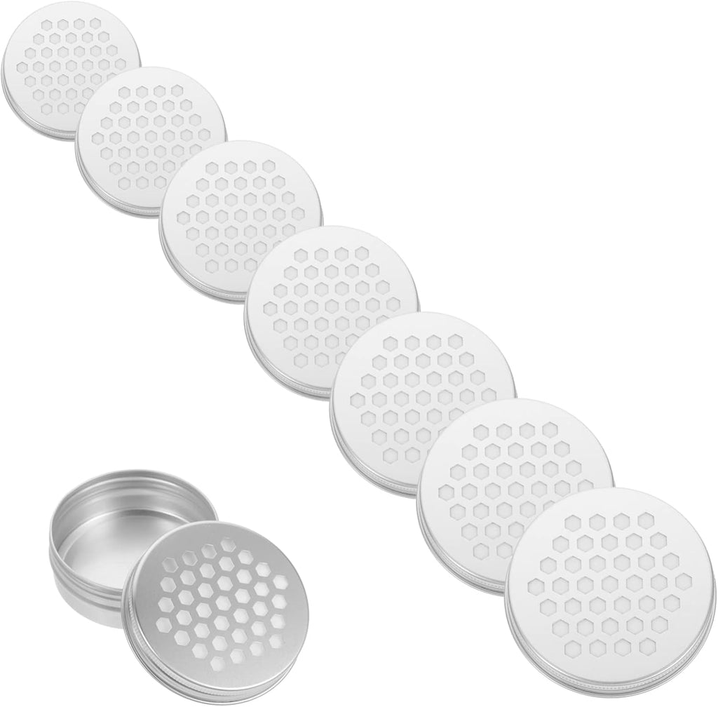 10pcs Hollow Threaded Aluminum Box Home Scent Diffuser Thread Stand Indoor Decor Scent Diffusers for Home Candle Cans Dog Scent Tins Lightweight Aroma Diffuser Metal Sample