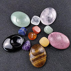 Palm Pocket Stones Tumbled Thumb Scrapping Plate Natural Gemstones Sets for Sleep Relaxation Stress Anxiety Relief-Dark Khaki