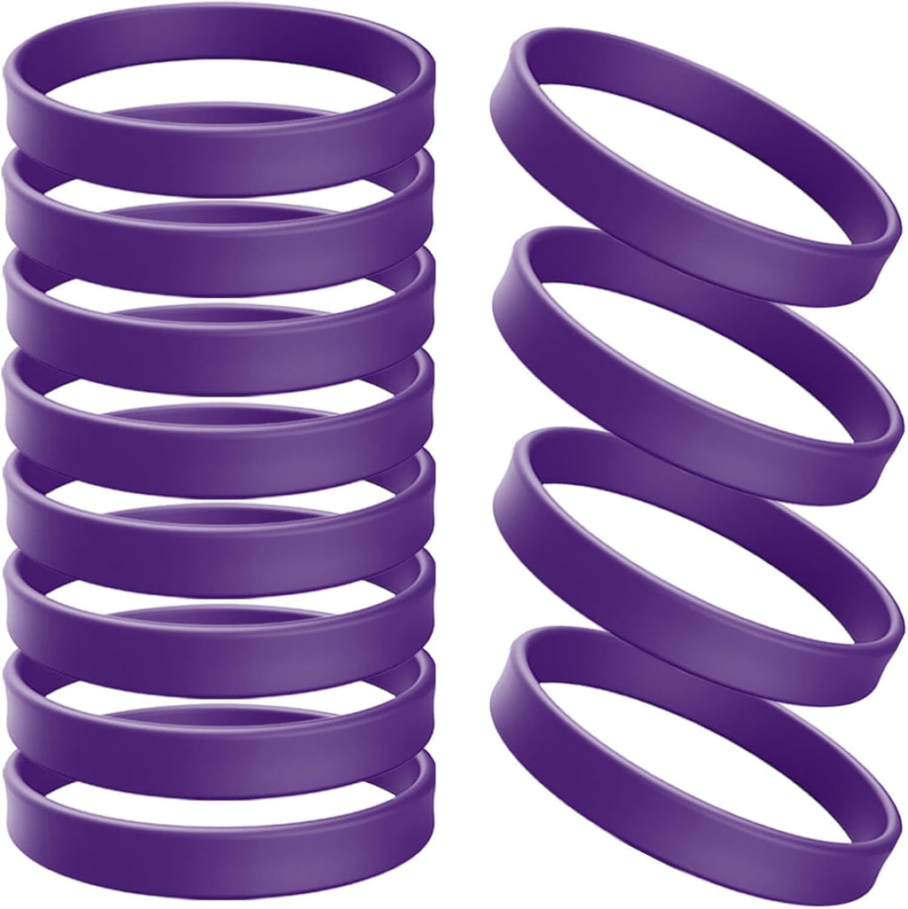 ZIQON 12 Pcs Solid Color Silicone Wristbands Blank Stretch Silicone Wristbands Colorful Rubber Bracelets for Women Men Gifts