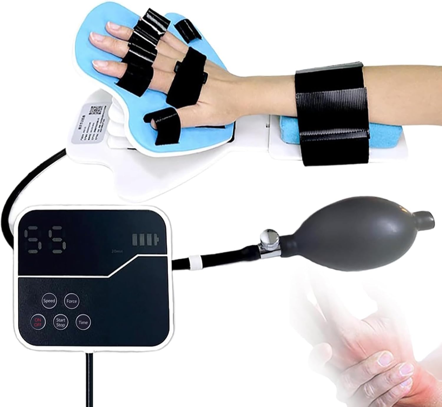 Electric Wrist Joint Rehabilitation Device, Wrist Flexion and Extension Exercisers, 9 Adjustable Modes 0-90° Range of Motion, Adjustable Strap, Home Use for Left/Right Hand