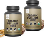 Organic Psyllium Husk Capsules 750 mg, Natural Fiber Supplement for Gut Health* - Alternative to Psyllium Husk Powder, Zealthy Life, 250 Capsules - Pack of 2