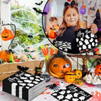Frienda 60 Pcs Halloween Paper Napkins Hey Boo Disposable Luncheon Napkins Spooky White Ghost Guest Towels Decorative Dessert Paper Hand Towels for Halloween Home Table Party Supplies, 6.5 x 6.5 Inch