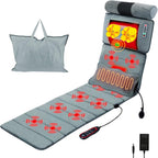 Full Body Electric Massage Mat with Heat, 10 Vibration Motors, 3 Timers, Vibration Massage Pad for Bed, Back Mattress Chair Pad with Neck Massager Lumbar Pillow