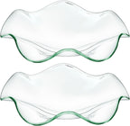 2Pcs Glass Wax Warmer Replacement Dishes, Candle Warmer Plate, 4.5" Ruffled Edge Transparent Bowls for Electric Oil & Wax Melt Lamps, Candle Heating Bowl for Aroma Therapy Lamp Electric Lamps Oil