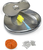 Stainless Steel Bedpan with Cover Strong Thick Stable Bedpan Heavy Duty Smooth Male and Female Elderly Bedridden Patient Personal Care, Hospital Home Bedpan Emergency Device