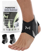 2-Pack Ankle Brace for Men & Women,Adjustable Lace up Ankles Sock,Basketball Ankle Stabilizer with Straps,Orthopedic Compression Sleeve for Plantar Fasciitis Relief,Tendonitis,Sprained(Gray)