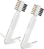 2 PCS Stove Brush, Kitchen Cleaning Scrub Brush, 4-in-1 Gas Stove Brass Wire Brushes with Stiff Bristles Cooktop Scraper Scrubber for Range Hood Grease Grime Rust Cleaner Pot Pan Household Tool