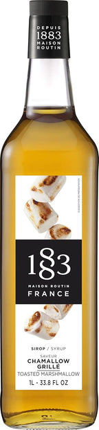 1883 Toasted Marshmallow Syrup for Drinks, 1 Liter Glass Bottle