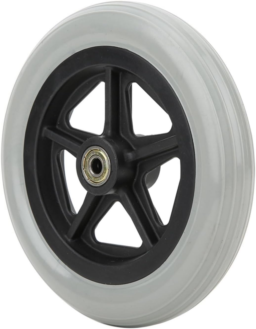 Wheelchair Front Wheels, 176mm/7'' Walk Chair Anti Slip Replacement Casters Rollers No Noise Mechanical Components Wheel Wheelchairs Rollators Walkers Accessories Caster Solid Rollator Universal