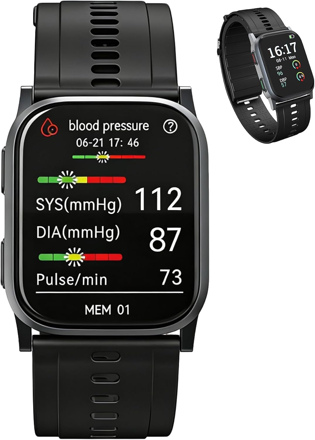 Blood Pressure Monitor with FDA 510(k) Clearance,Blood Pressure Monitor Watch with Heart Rate,Blood Oxygen (Wellness), Pedometer, Medical Watch for Health Data Monitor (Gunmetal)