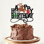 Cowboy Happy Birthday Cake Topper-Wild west theme Party decoration，Baby Shower & Boy/Girl Birthday Party Decoration Supplies